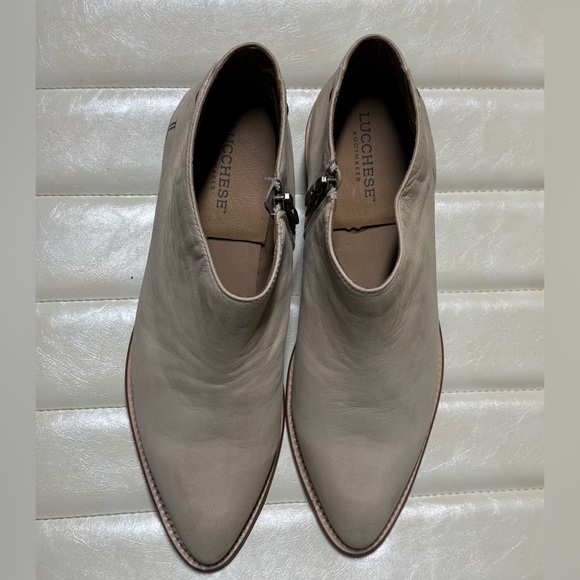 Lucchese Women’s 9.5B Kate Goat Size Zip   Sand Low Ankle Boots Western Boho - Picture 10 of 13